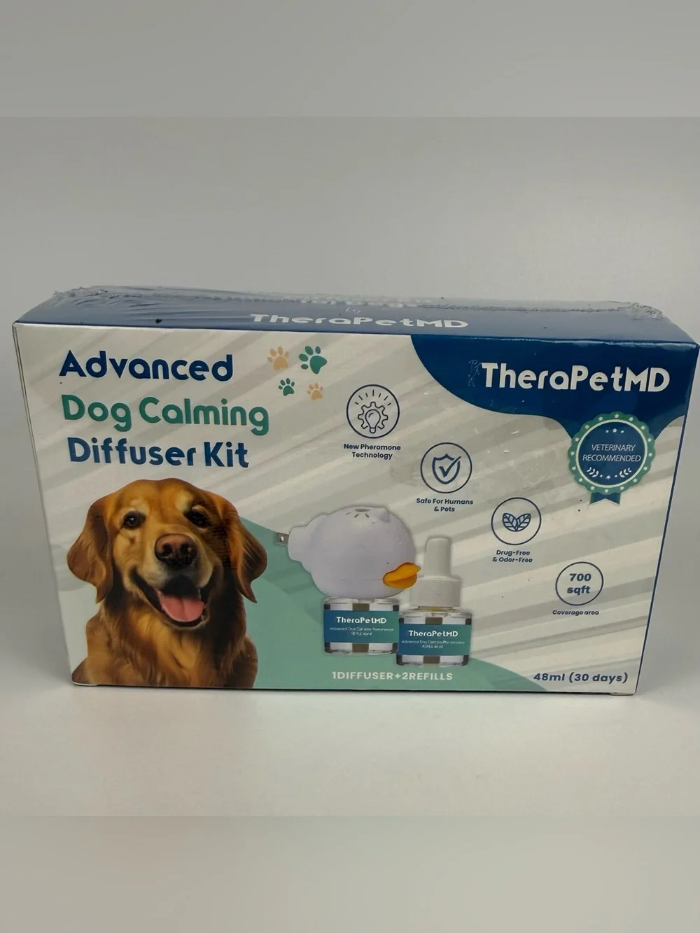 TheraPet MD Advanced Dog Calming Diffuser Kit (1 Diffuser + 2 Refills) New